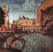 CARPACCIO, Vittore The Lion of St Mark (detail) oil on canvas